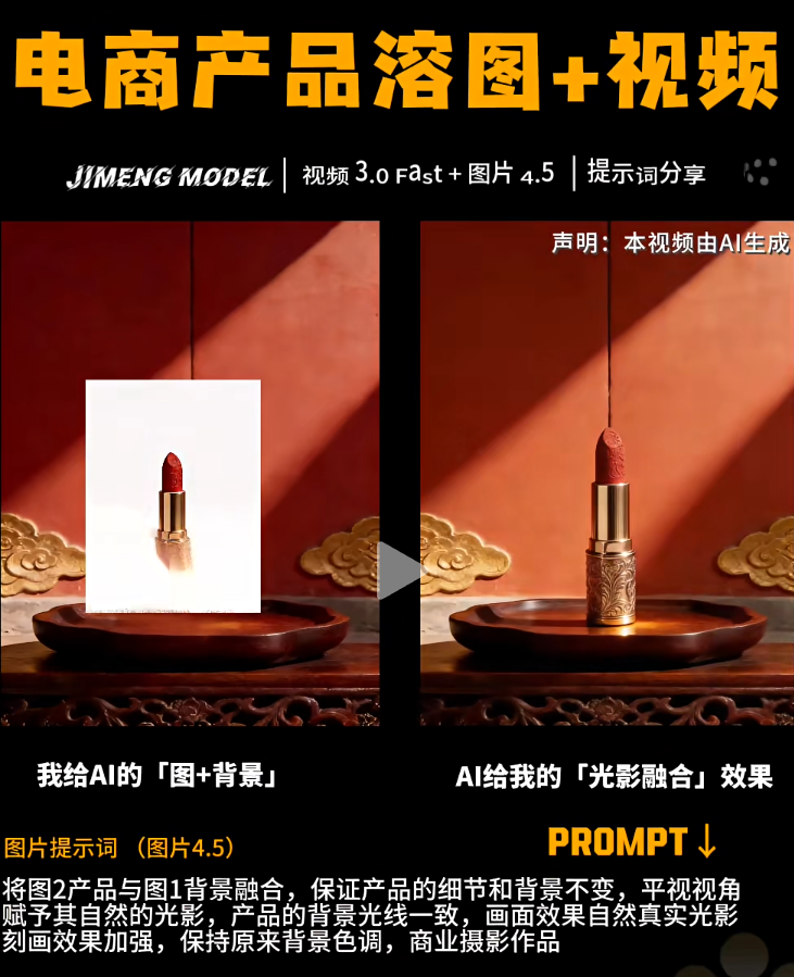 电商产品Ai溶图+视频-盛大互联